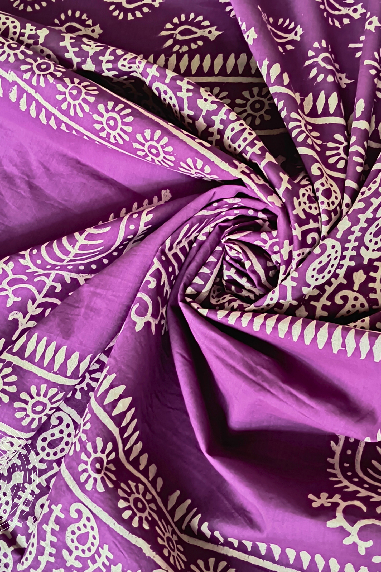 AARUNYA Block Printed Mul Cotton Saree