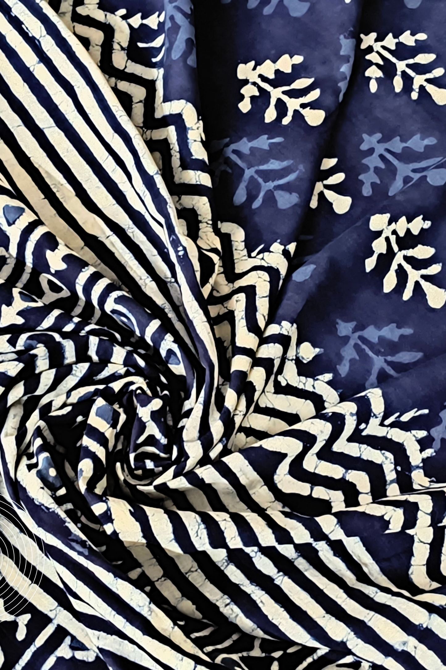 MEDHASVI Block Printed Mul Cotton Saree