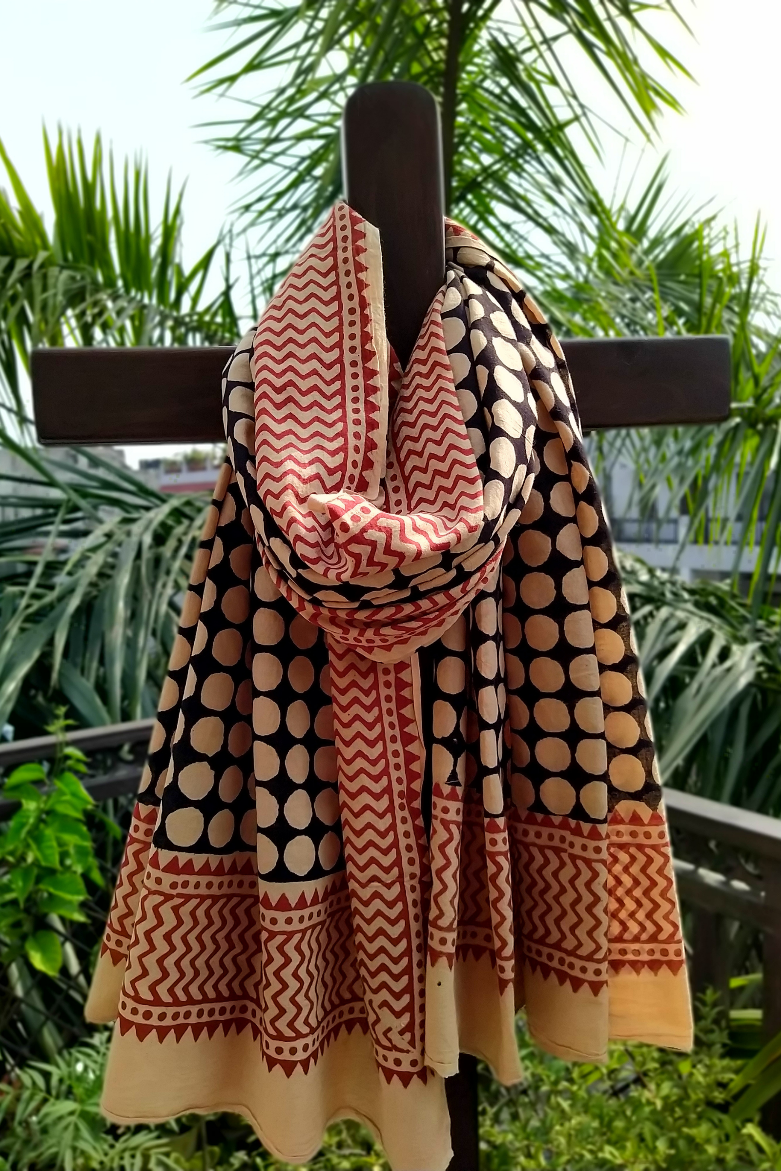 Handblock Printed Pure Cotton Sarong Vaagmi World