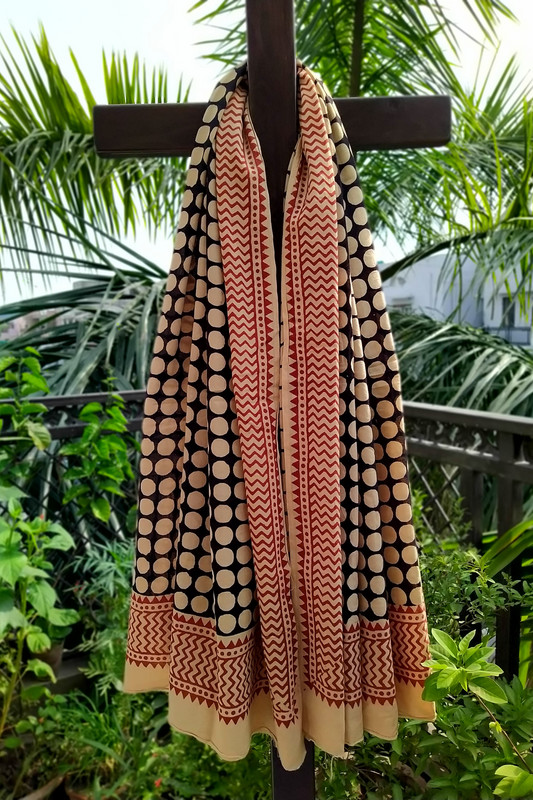 Handblock Printed Pure Cotton Sarong Vaagmi World