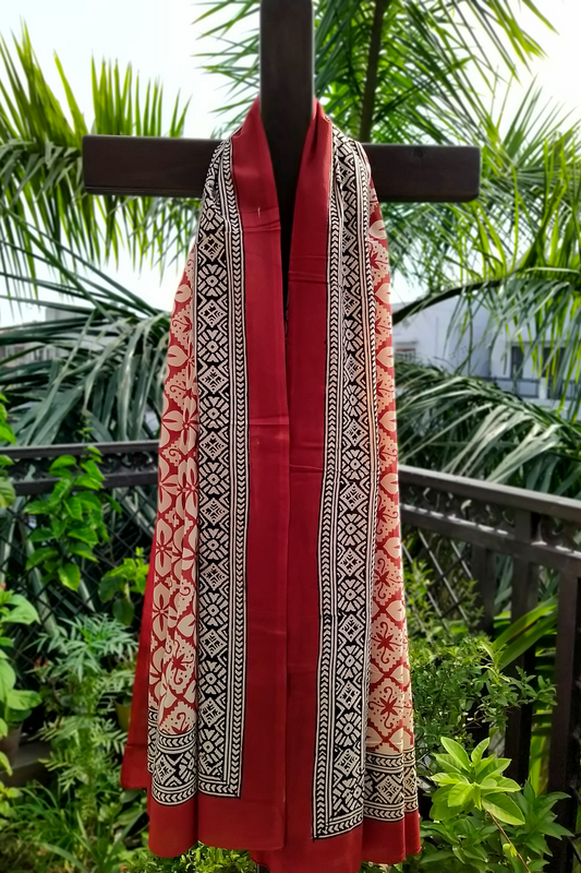 Red Color Pure Cotton Sarong