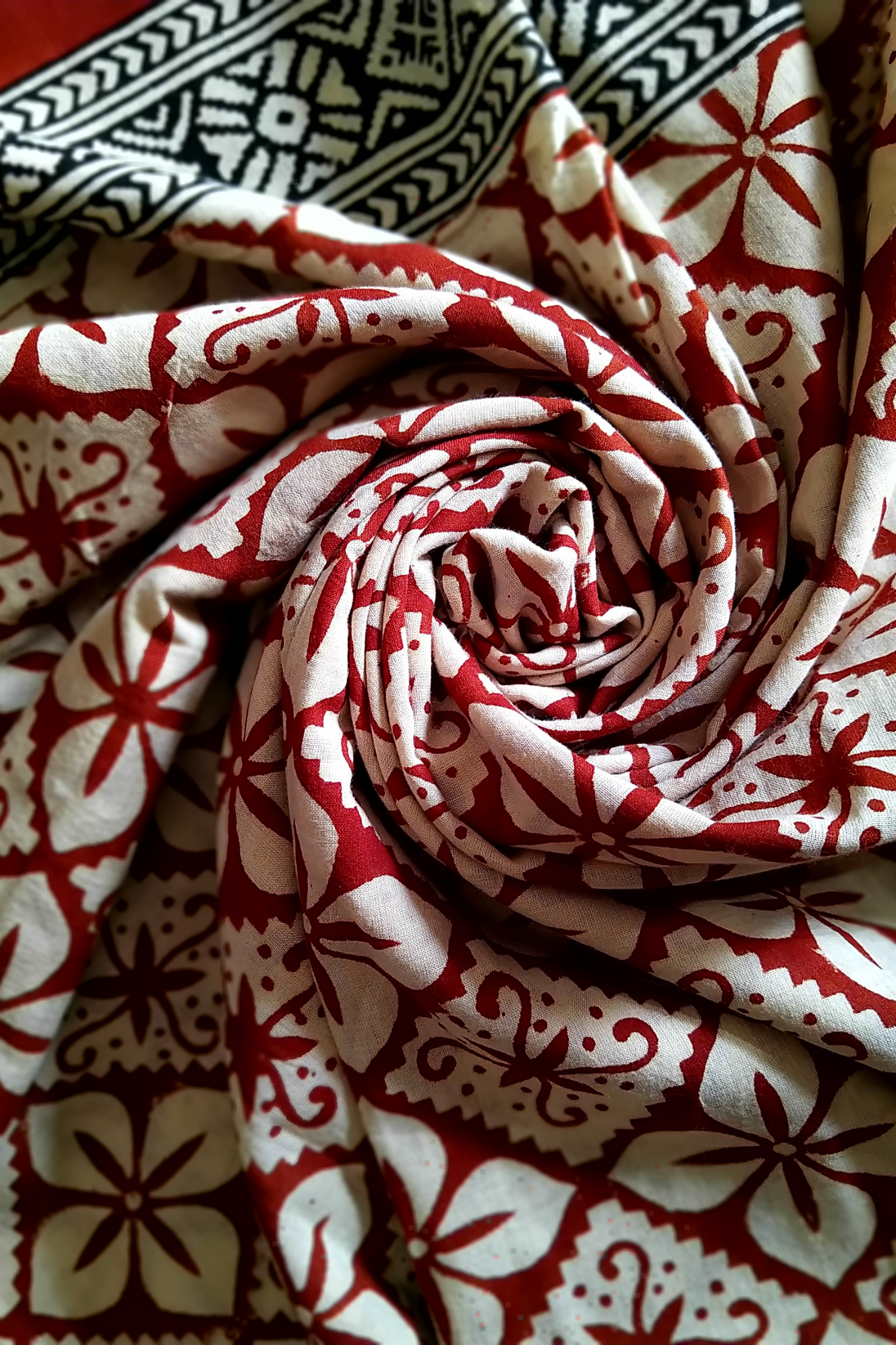 Red Color Pure Cotton Sarong