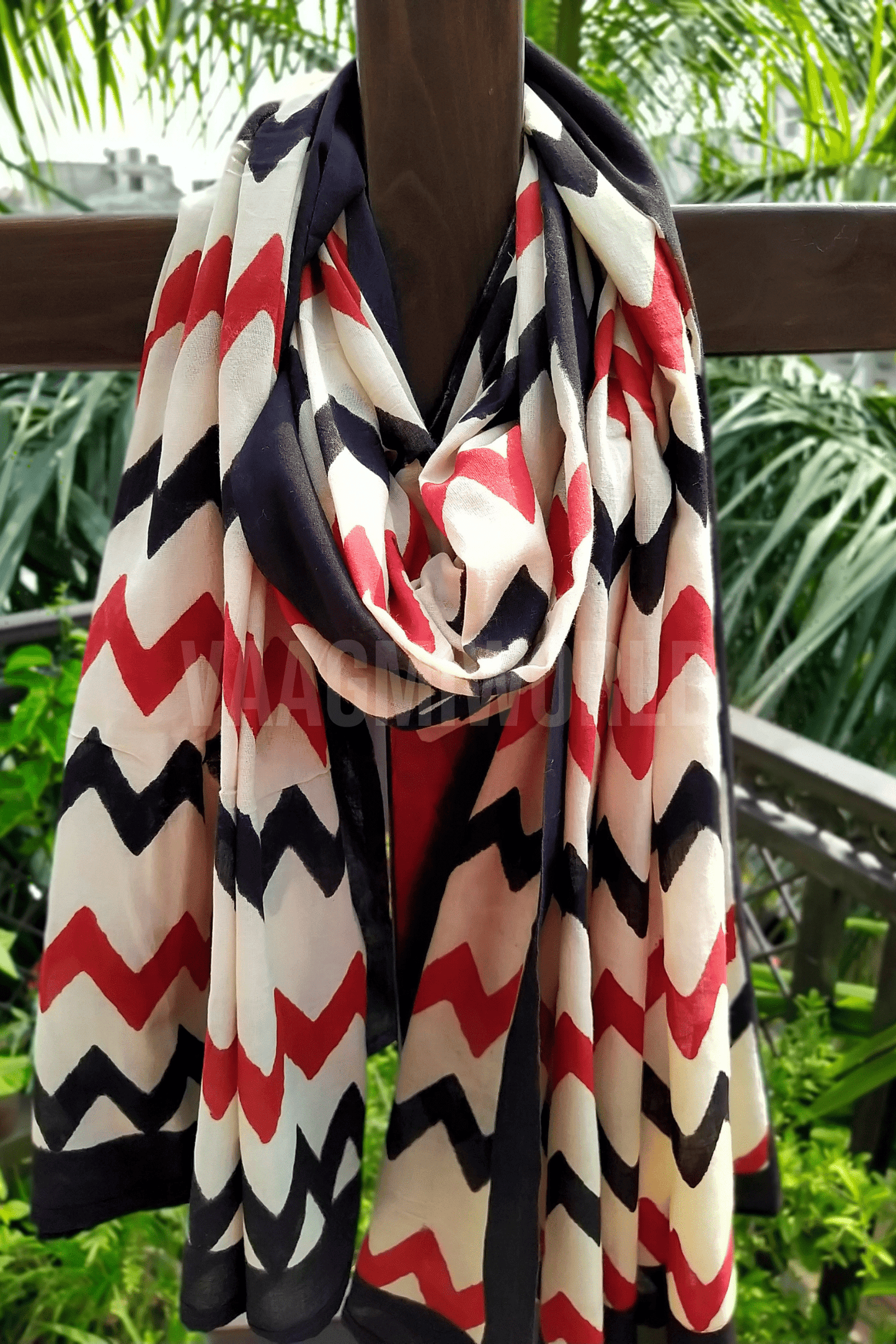 Narmada Wave Hand Blockprint Sarong