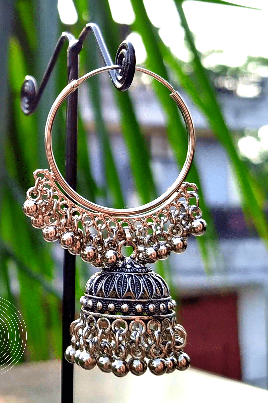 Chakrika Silver Oxidized Jhumka Vaagmi World