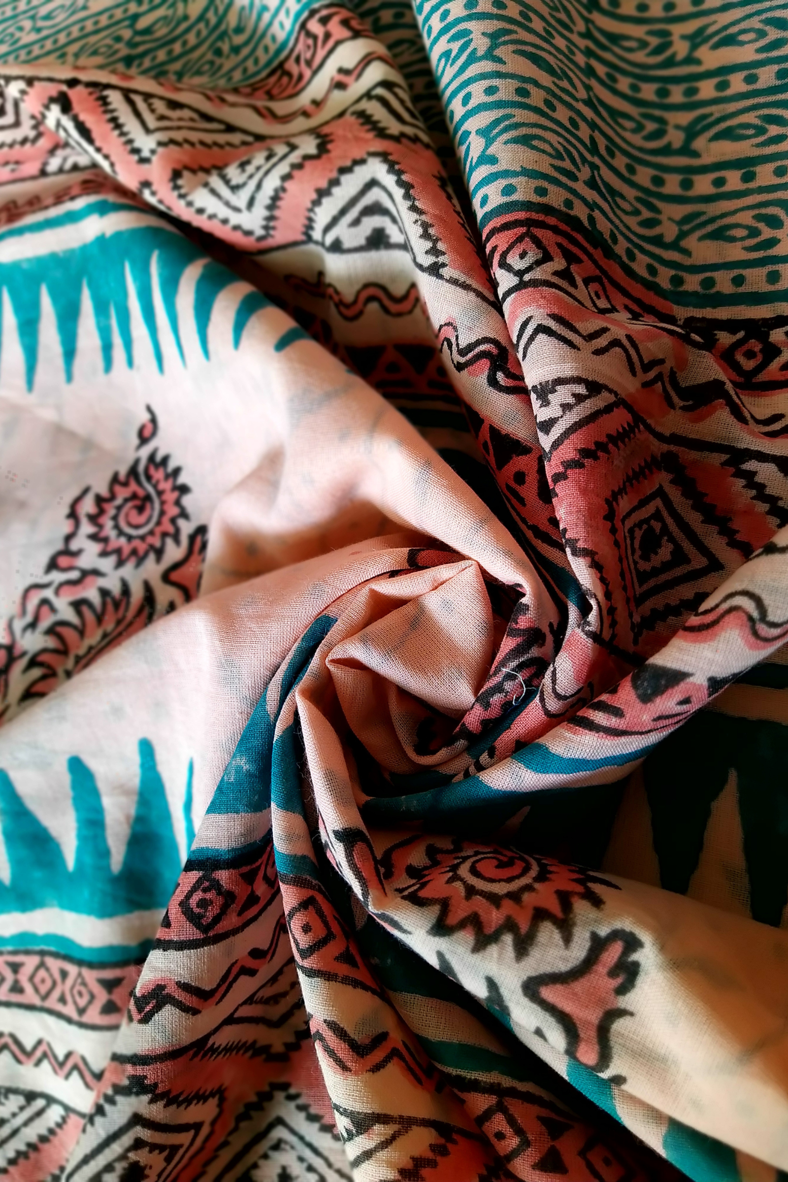 VAAGMI WORLD HANDBLOCK MUL COTTON SAREE