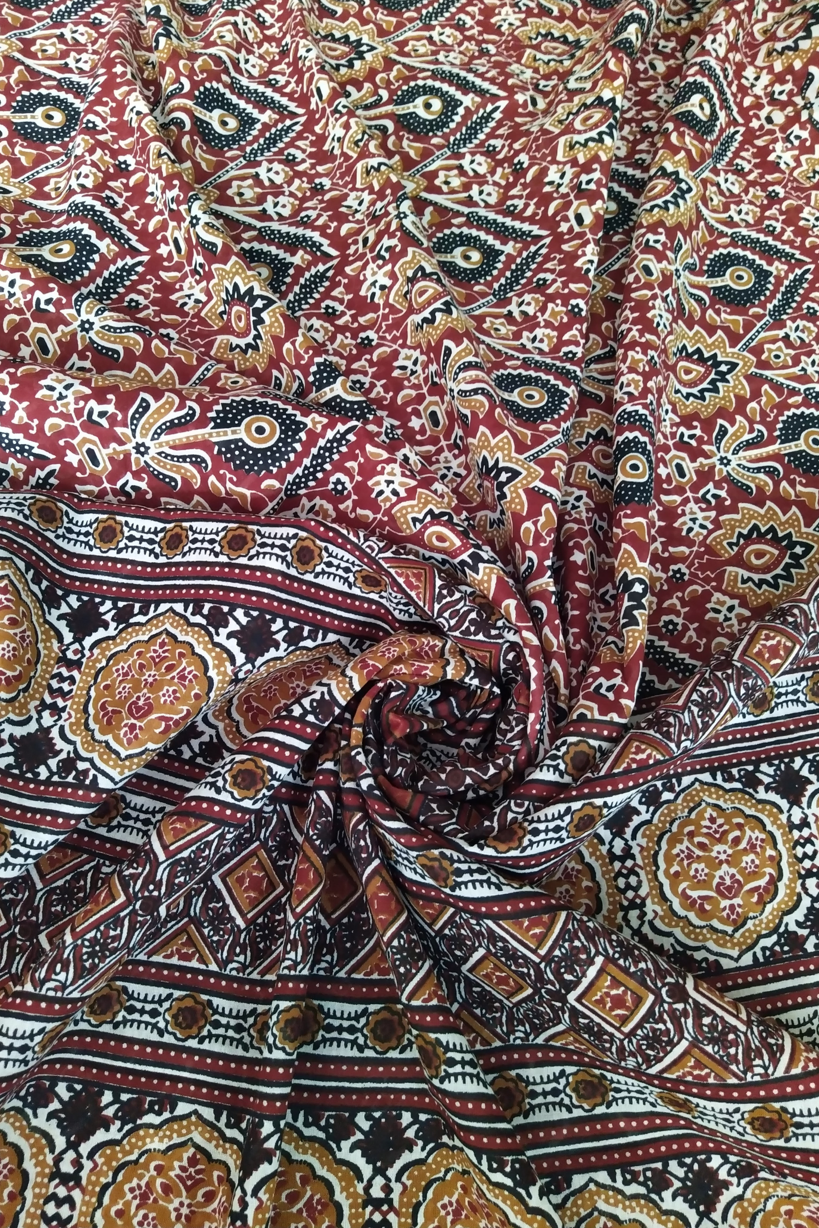 VAAGM WORLD HANDBLOCK PRINTED MUL COTTON SAREE