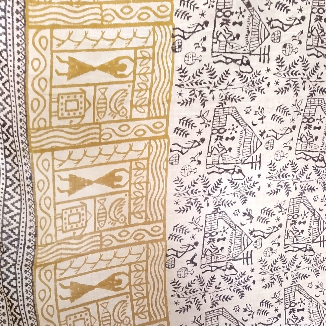 VAAGMI WORLD LINE COTTON KUTUMB HANDBLOCK PRINT SAREE