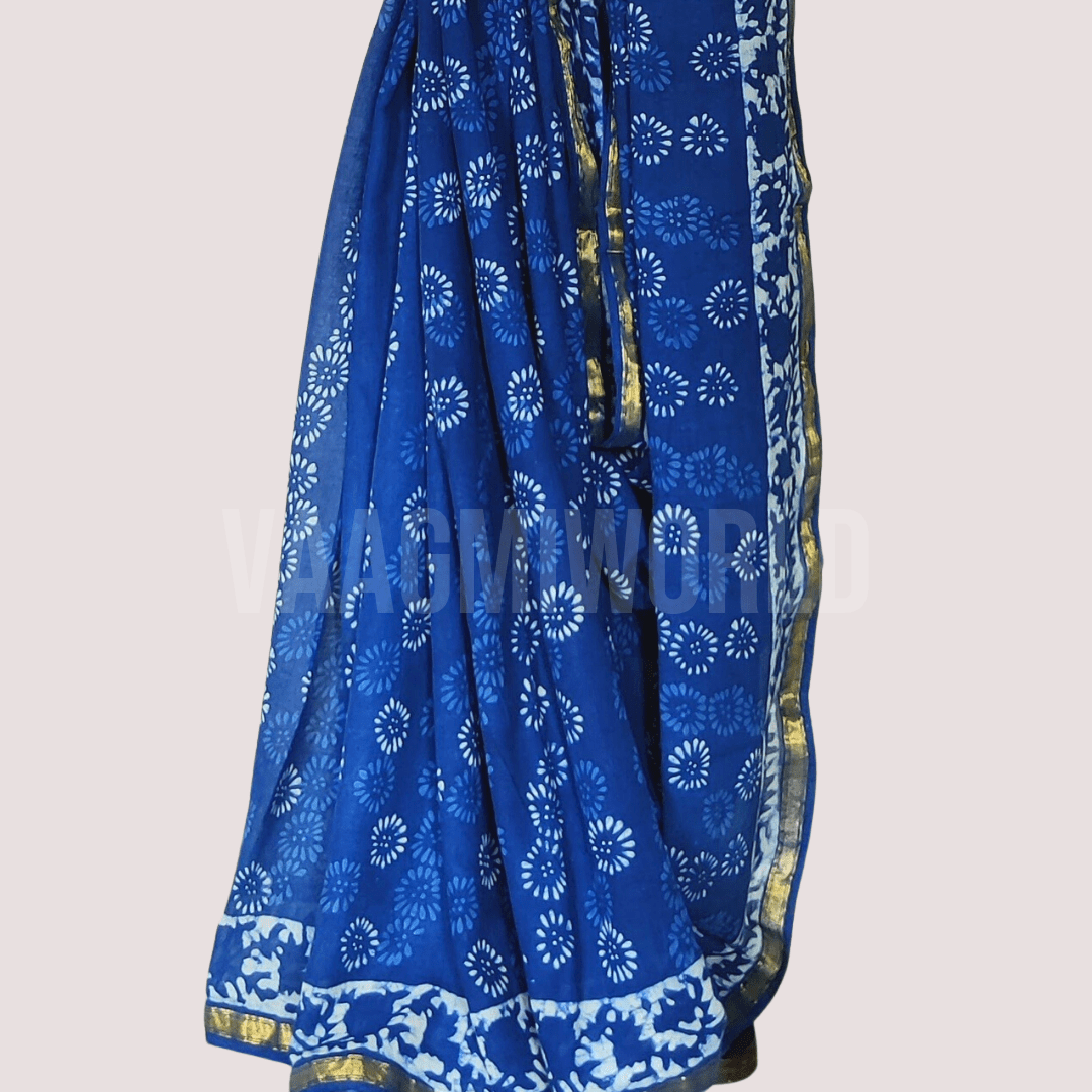 Handblock Print Mul Cotton Saree