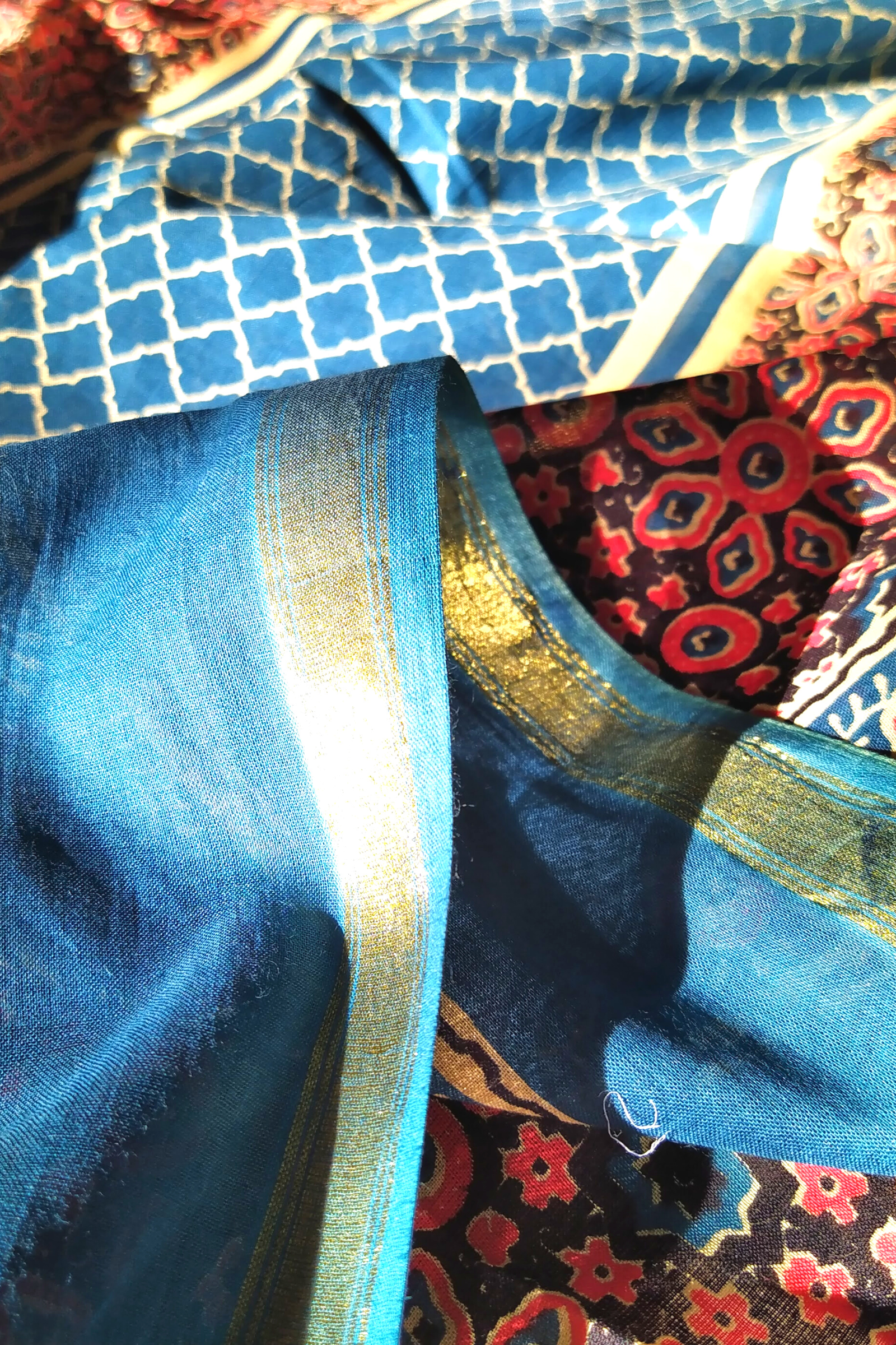 AABHA Block Printed Mul Cotton Saree With Sleek Zari Border