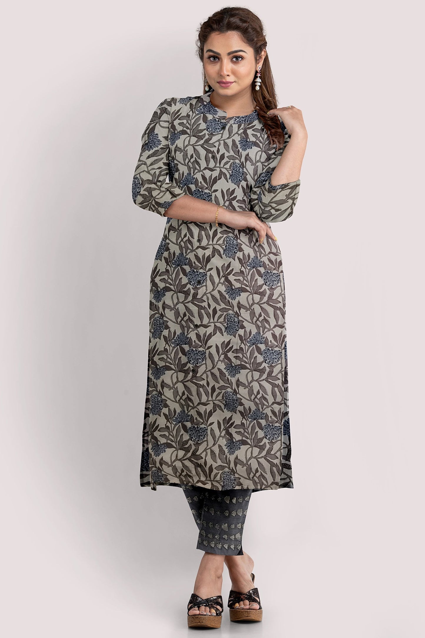 AADISHRI Blockprint Cotton Kurta Fabric