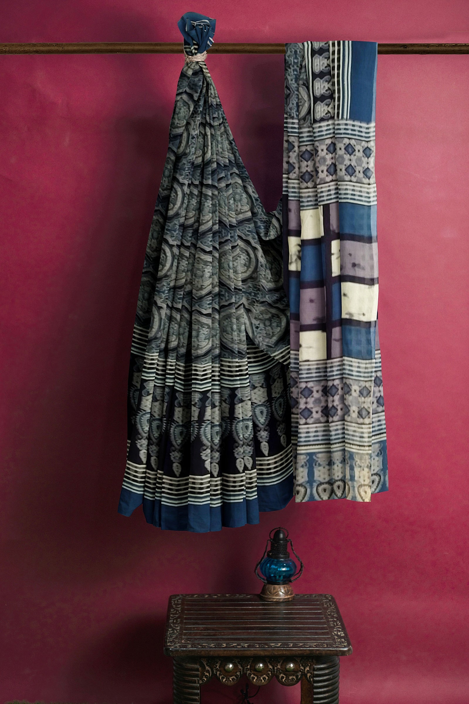 AALIA Block Printed Mul Cotton Saree
