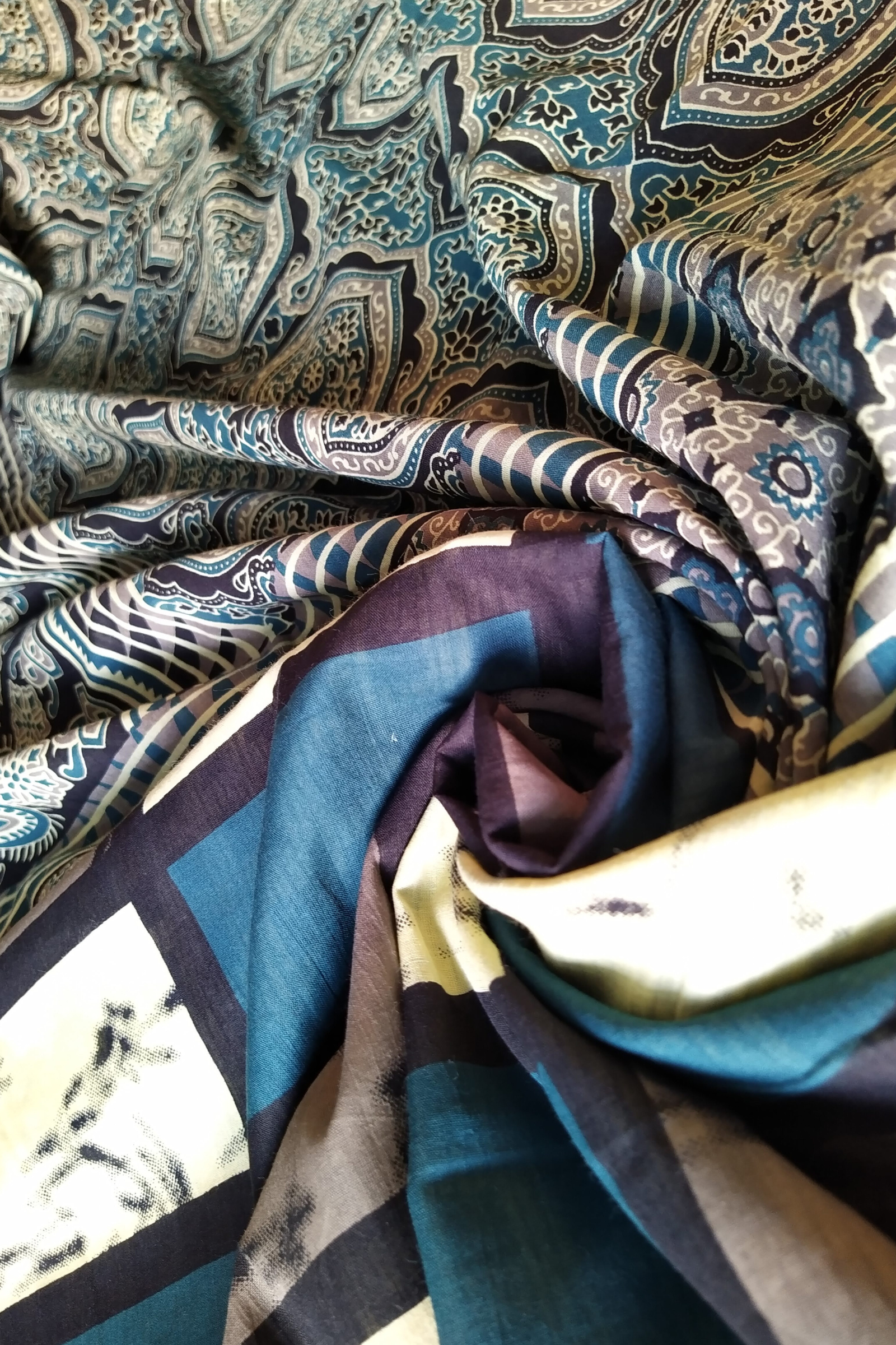 AALIA Block Printed Mul Cotton Saree
