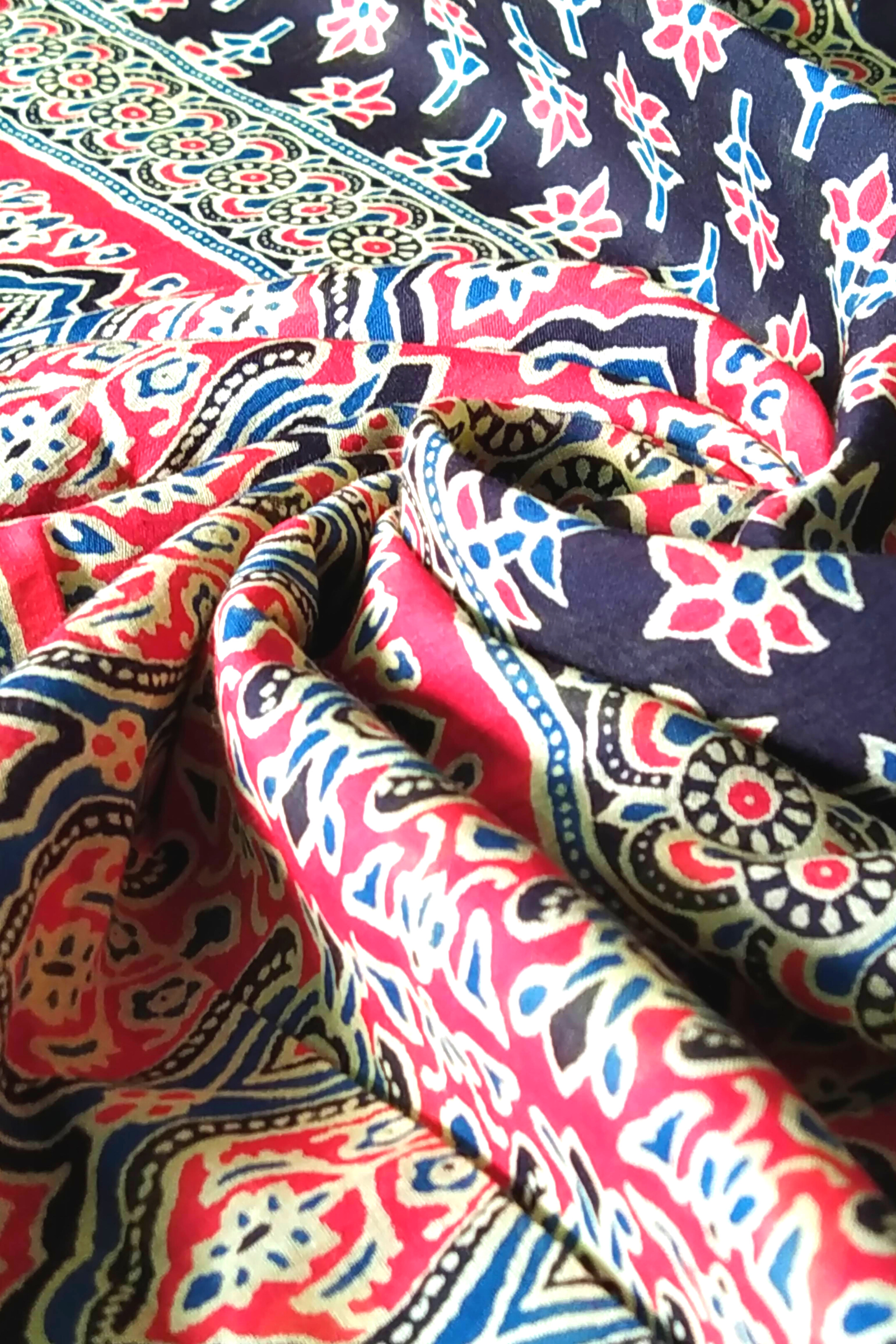 AANANDITA Block Printed Mul Cotton Saree With Sleek Zari Border