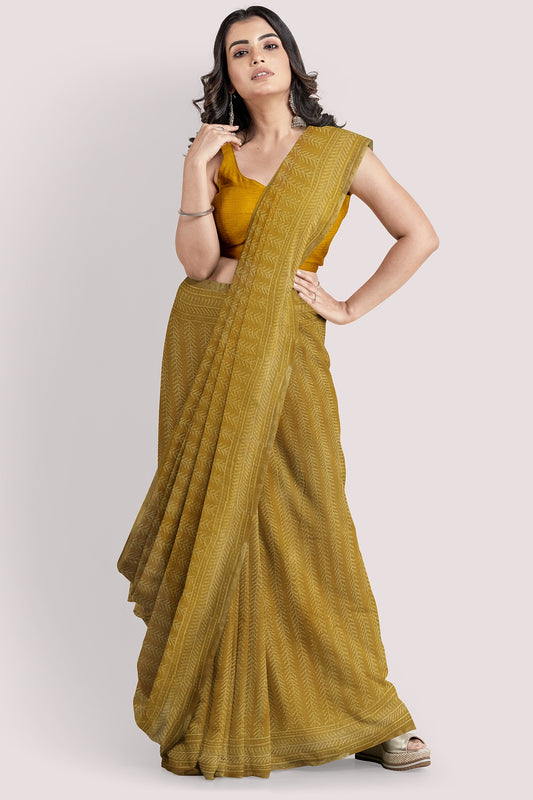 Aanchal Handblock Printed Pure Cotton Kota Doria Saree Vaagmi World
