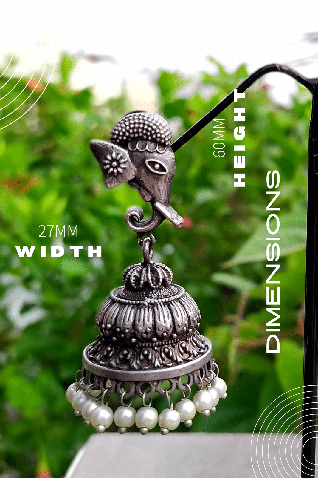 Aradhya Silver Oxidized Jhumka