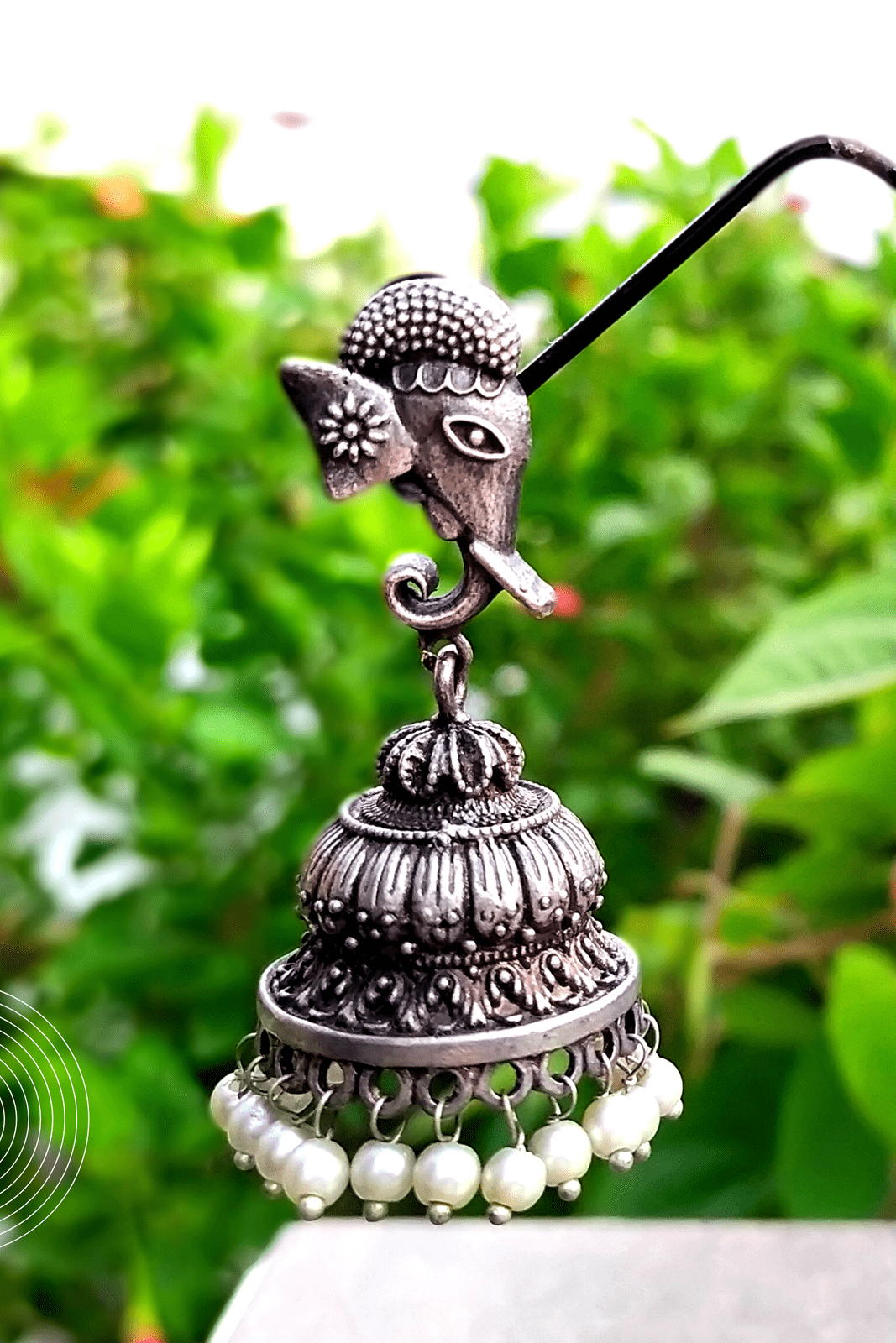 ARADHYA Silver Oxidized Jhumka