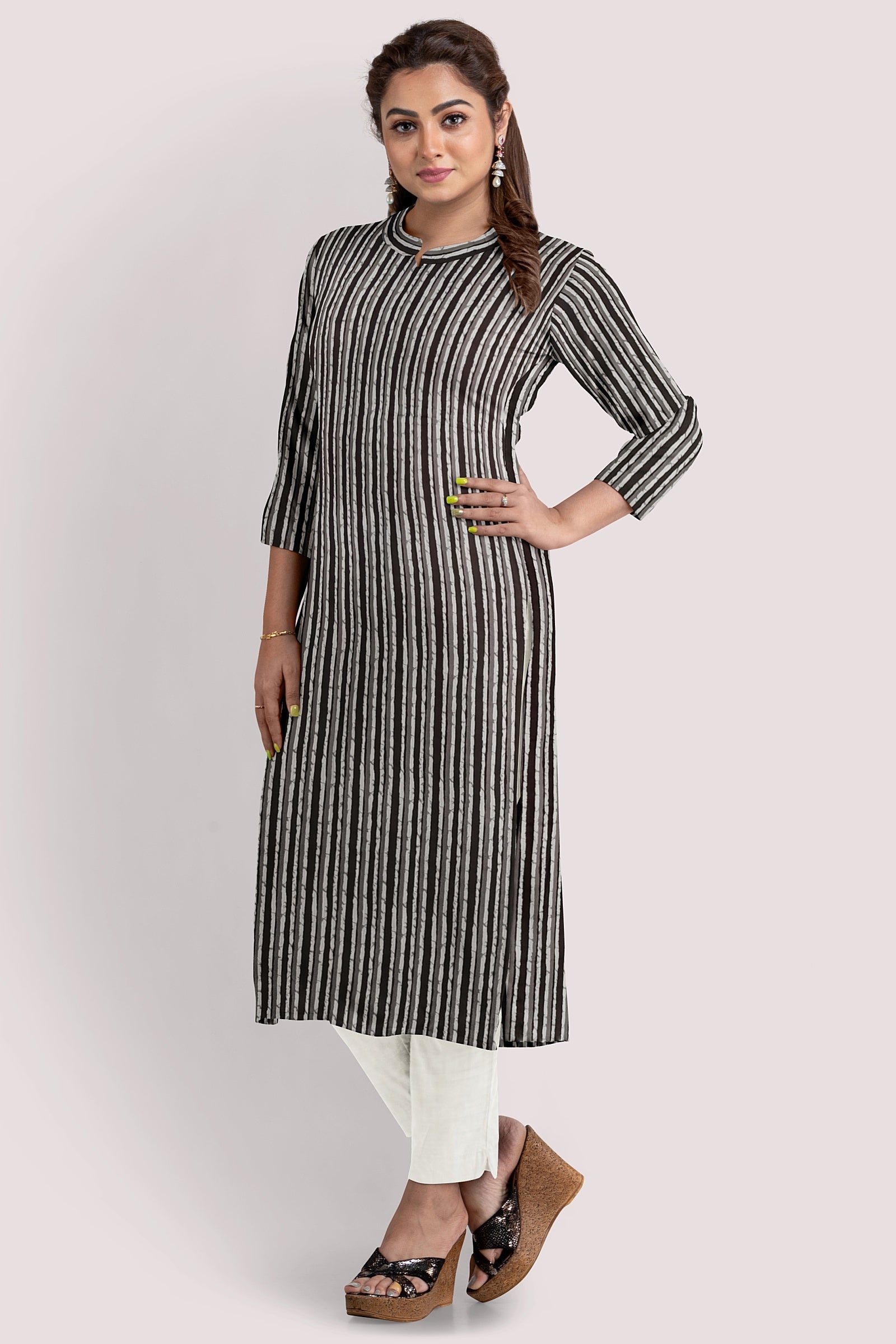 AHLADITA Blockprint Cotton Kurta Fabric