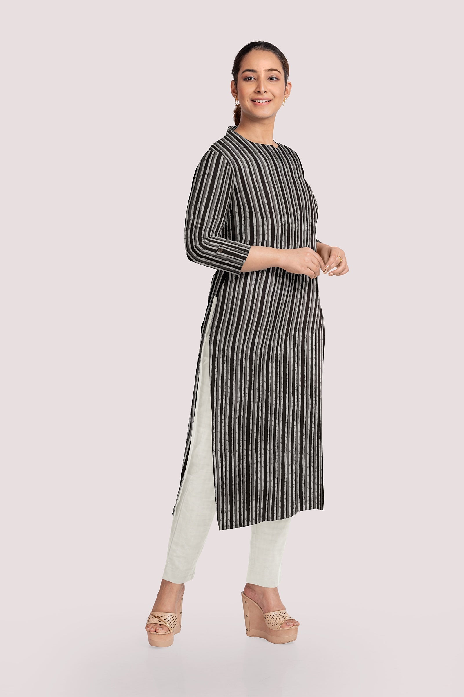 AHLADITA Blockprint Cotton Kurta Fabric