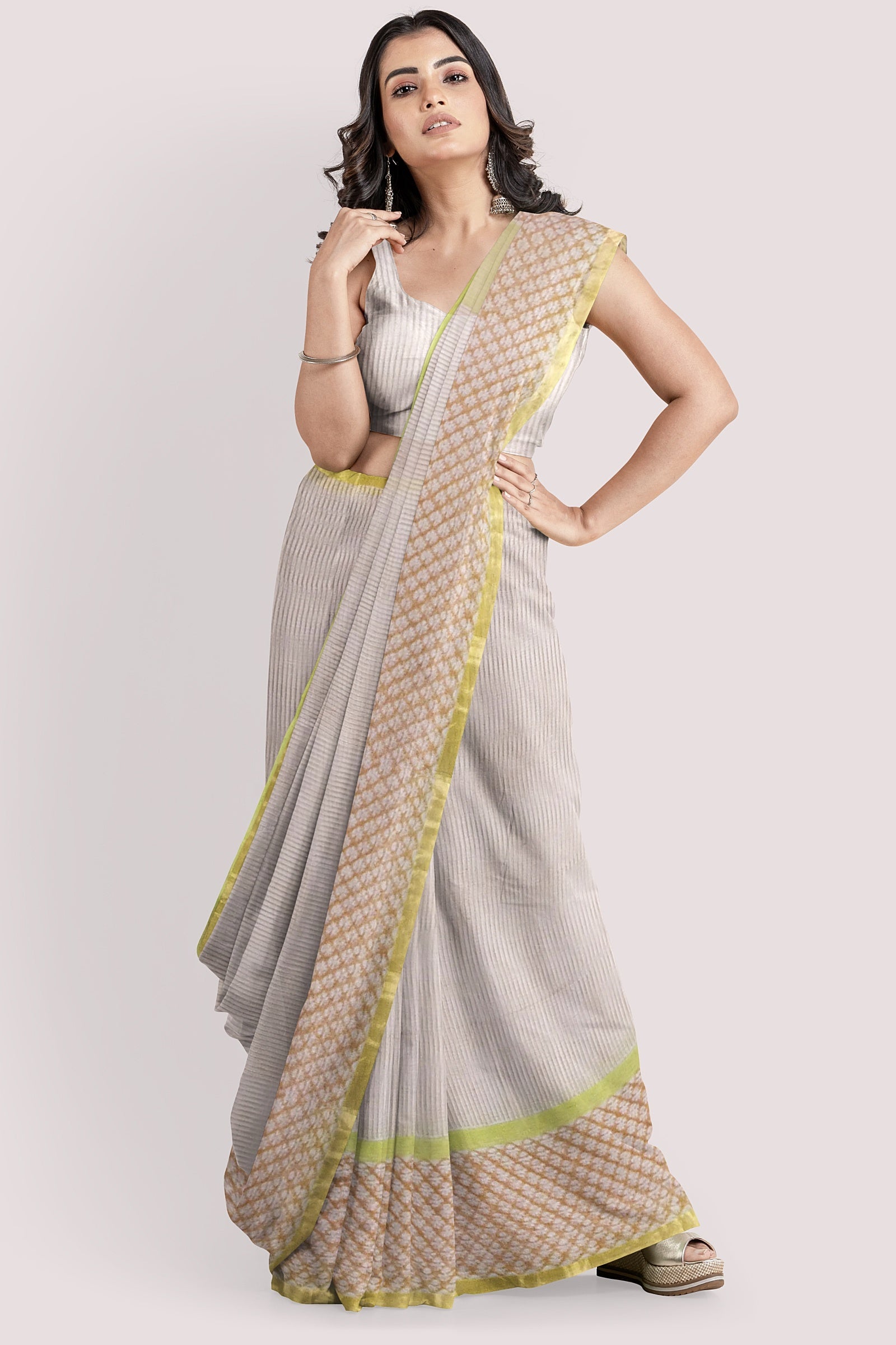 Autumn Handblock Printed Kota Doria Saree Vaagmi World