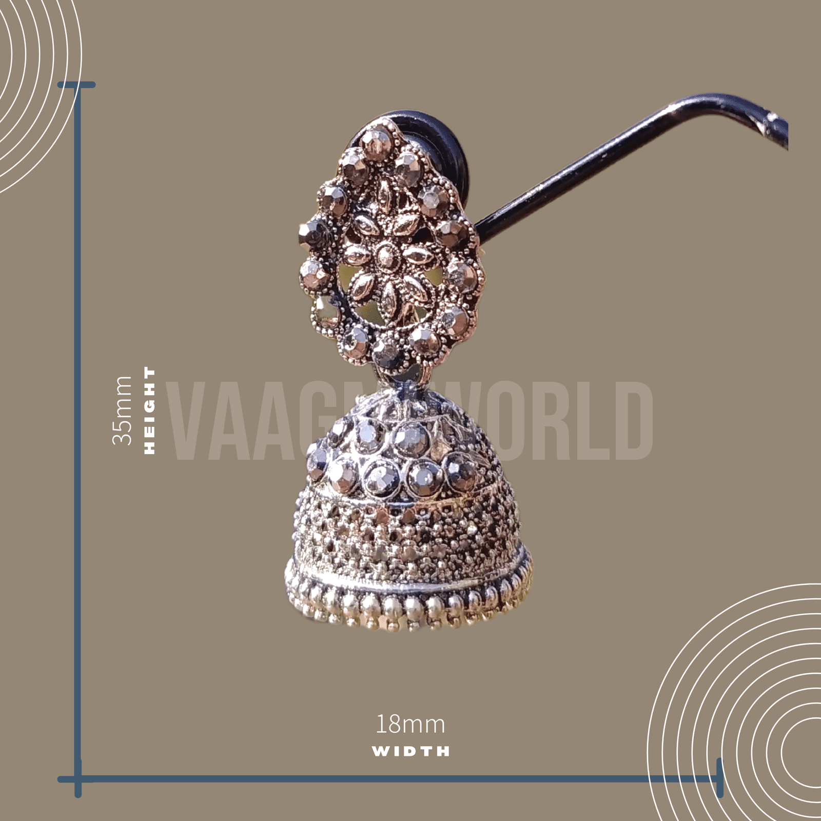 Vaagmi World AADVIKA Silver Oxidized Jhumki