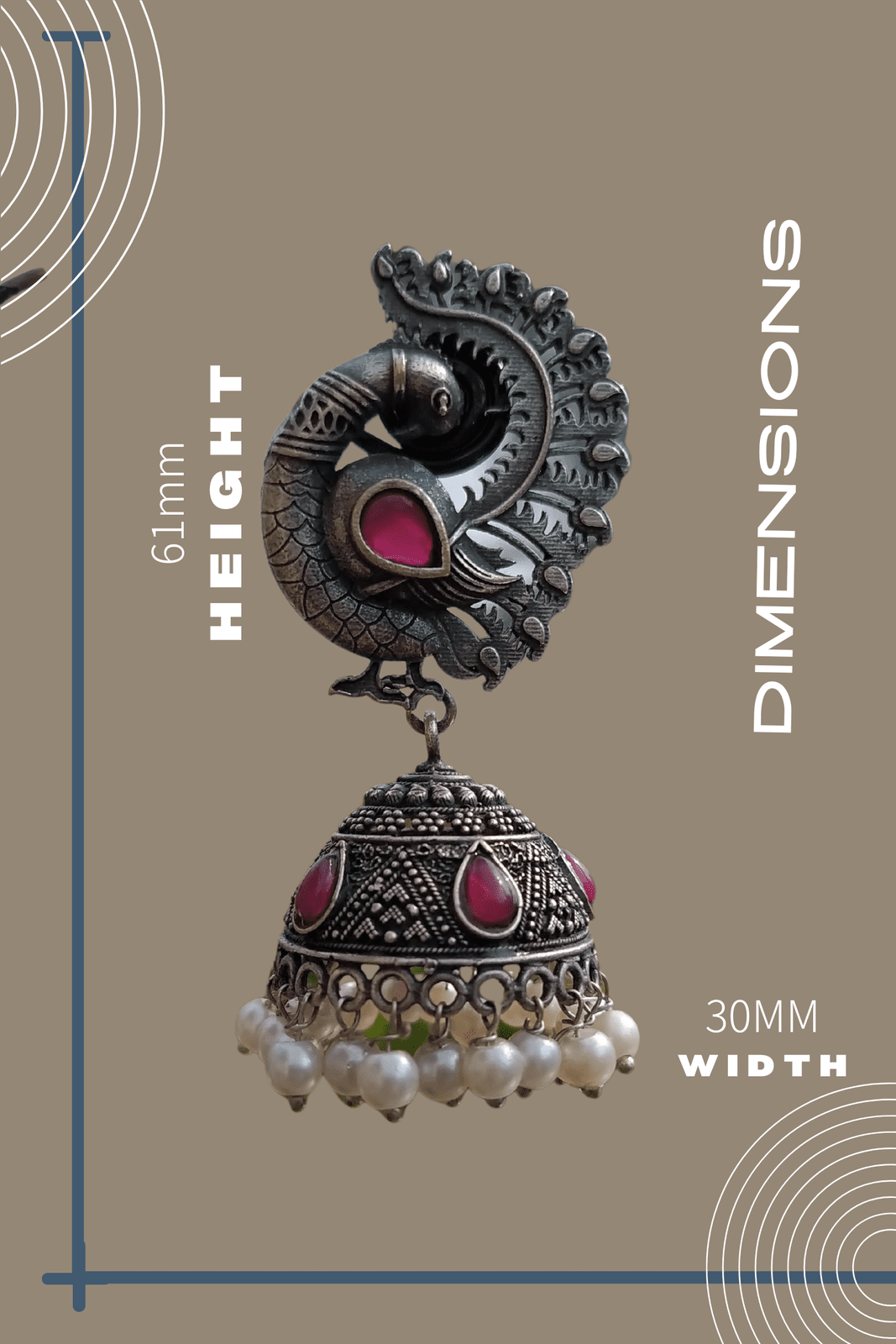 Bandita Silver Oxidized Jhumka