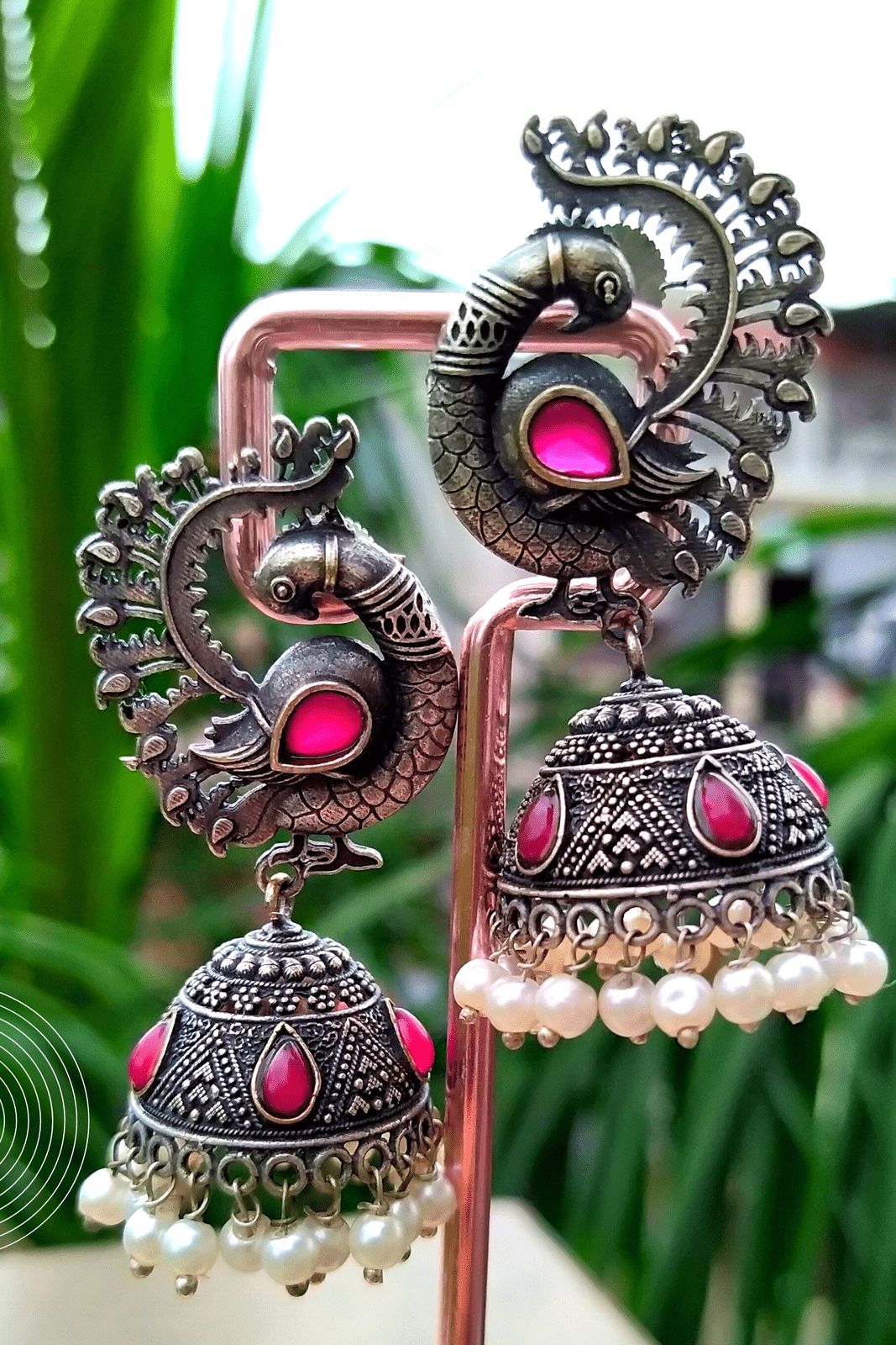 Bandita Silver Oxidized Jhumka