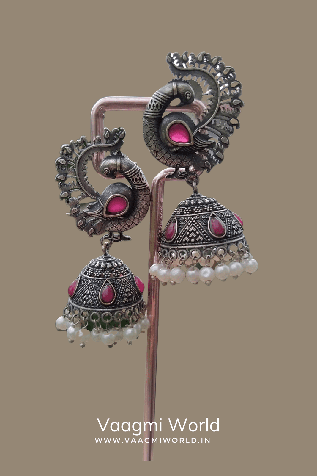 Bandita Silver Oxidized Jhumka