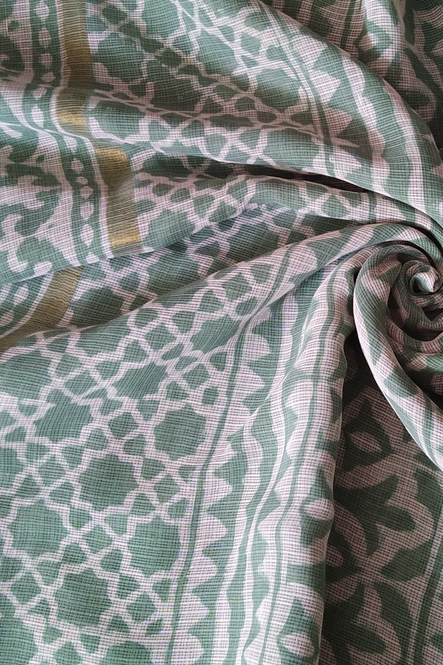 Basil Handblock Printed Kota Doria Saree Vaagmi World