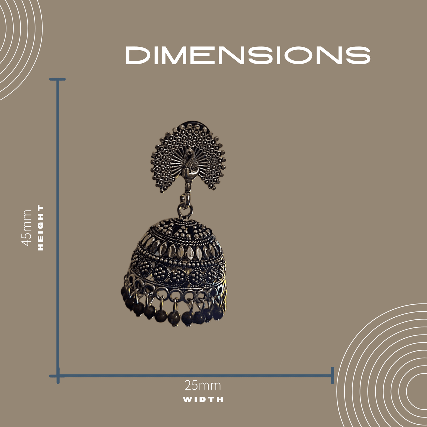 Vaagmi World BRINDA Silver Oxidized Jhumki