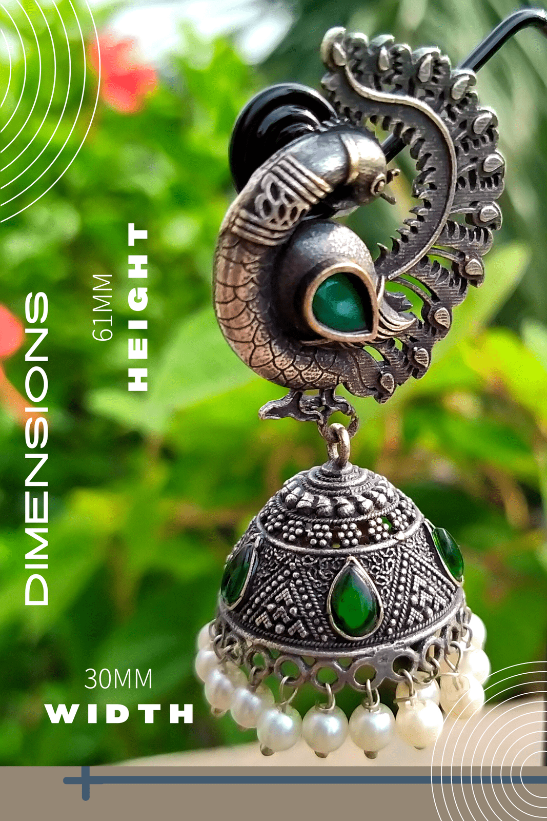 Chhaya Silver Oxidized Jhumka
