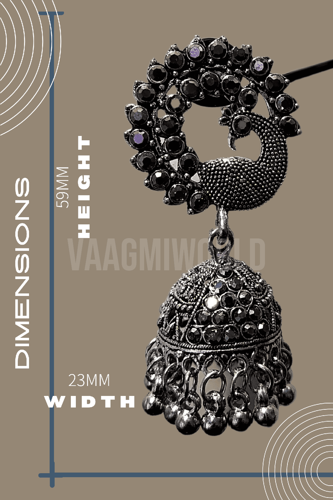 Vaagmi World AVNI Silver Oxidized Jhumki