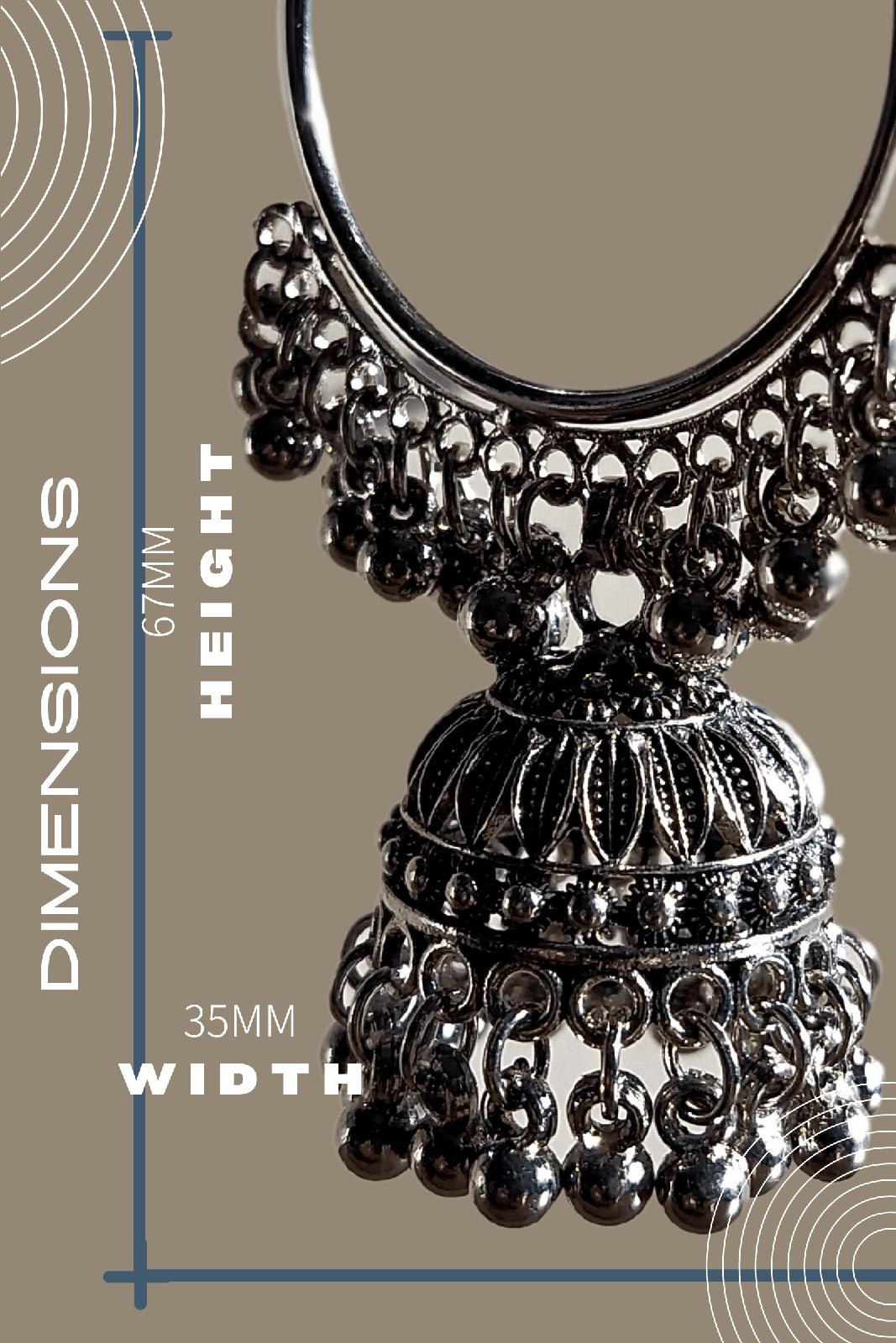Chakrika Silver Oxidized Jhumka Vaagmi World