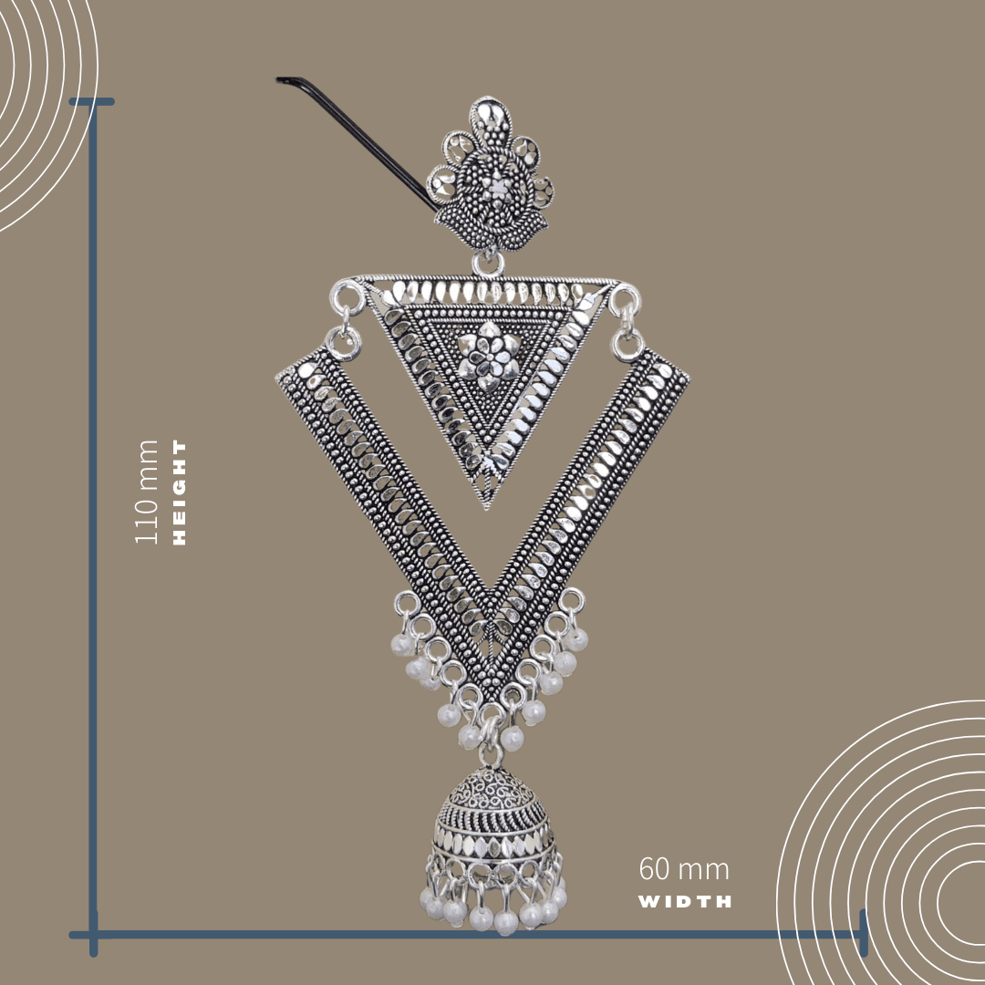 Vaagmi World EKAJAA Silver Oxidized Jhumki