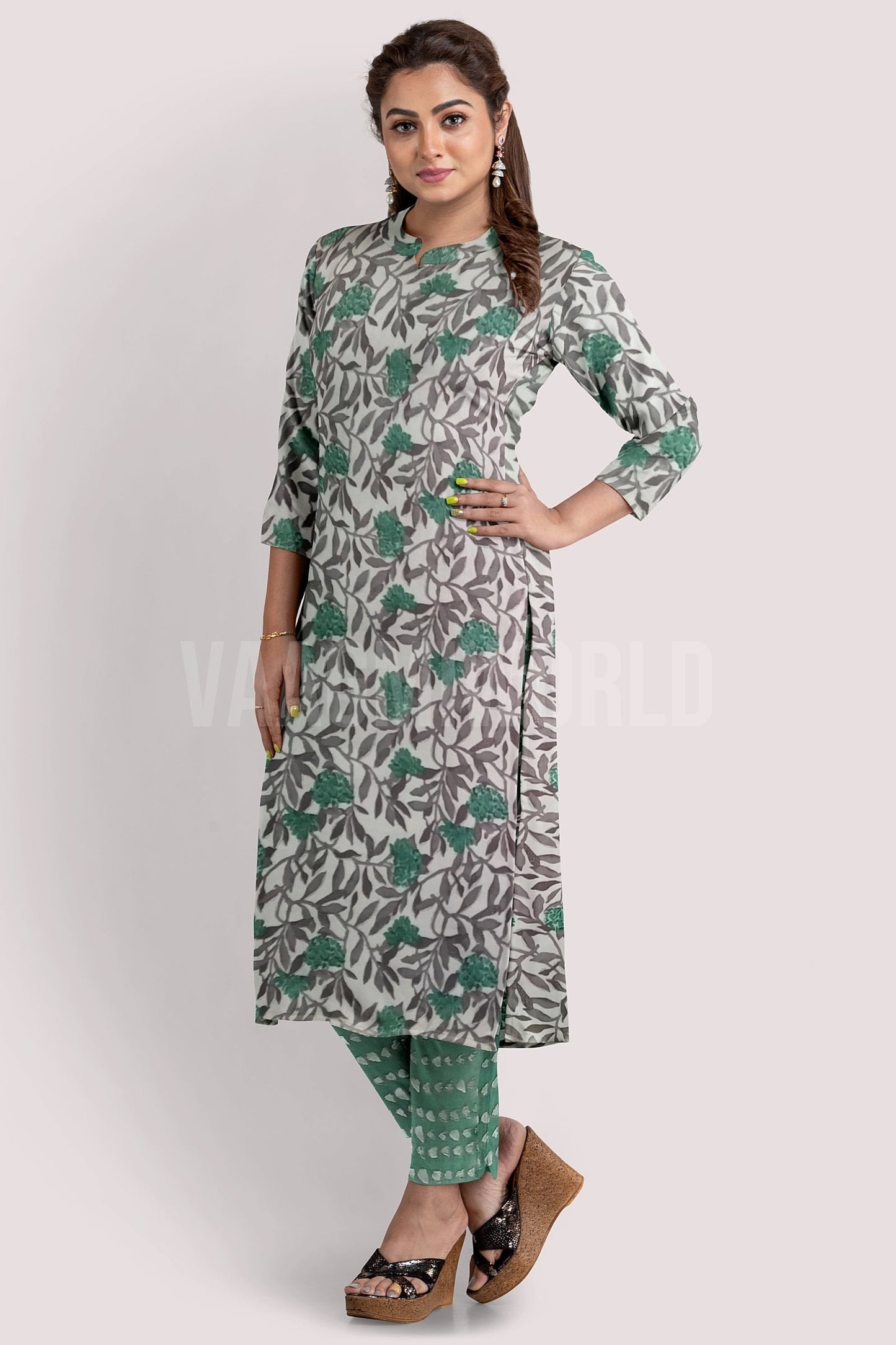 EISHA Blockprint Cotton Kurta Fabric