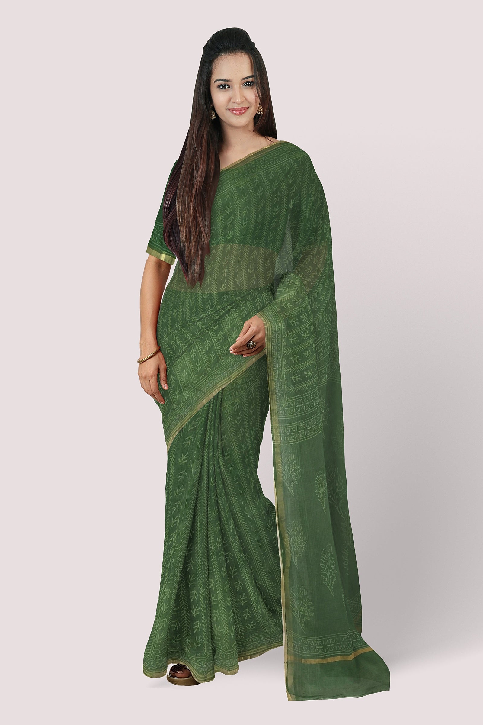 Handblock Printed Kota Doria Saree Vaagmi World