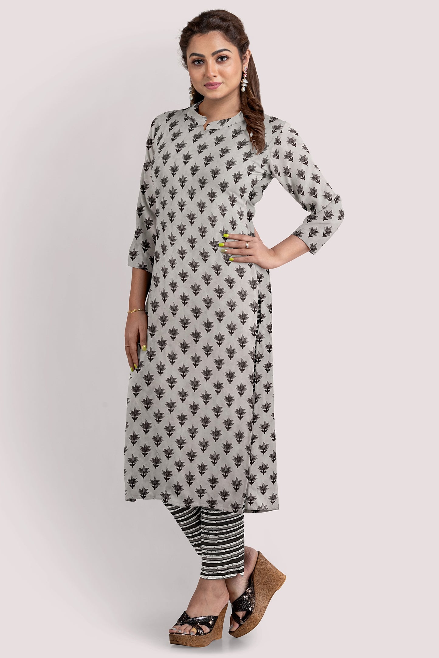 HANSIKA Blockprint Cotton Suit Fabric