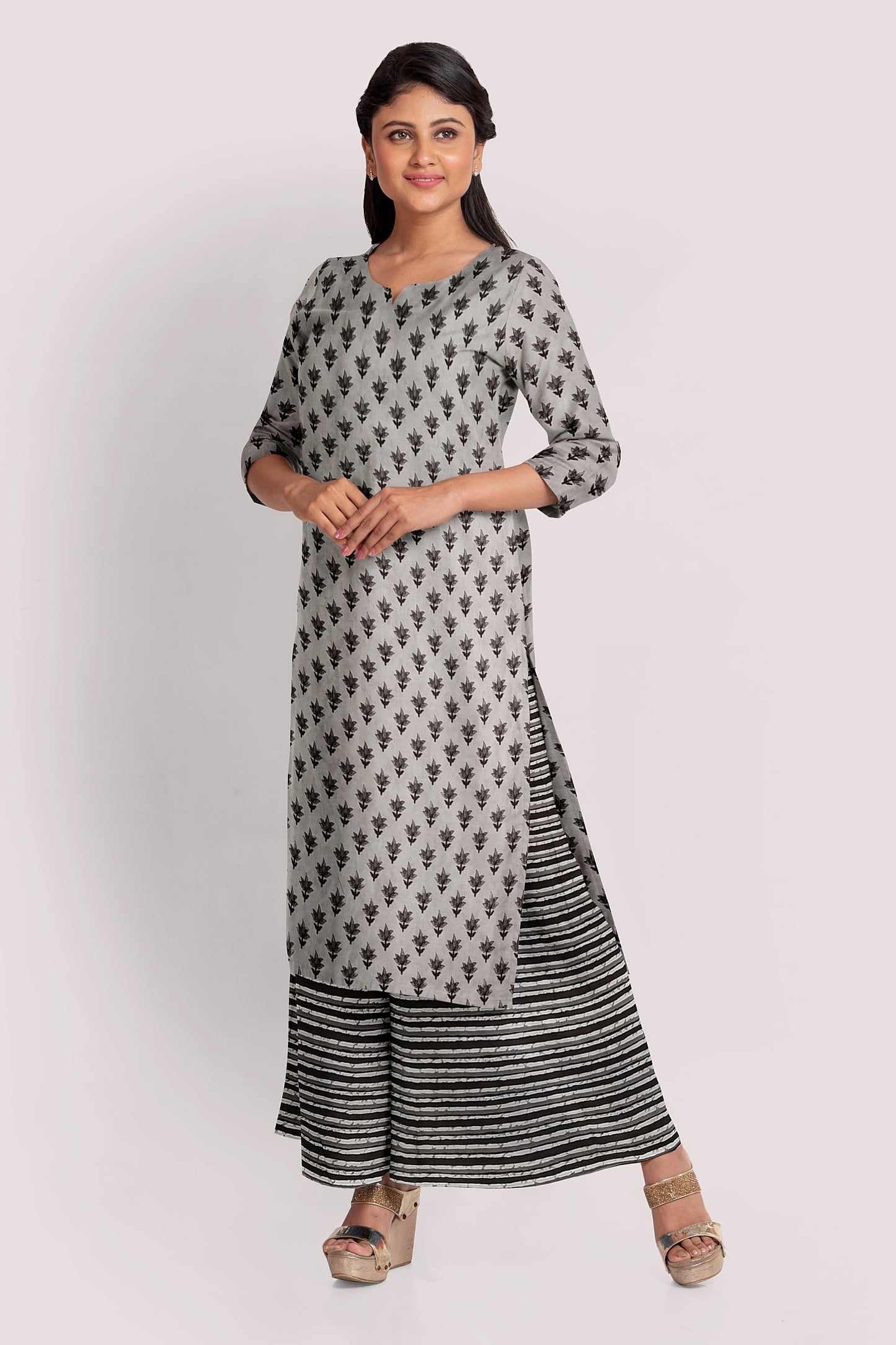 HANSIKA Blockprint Cotton Suit Fabric