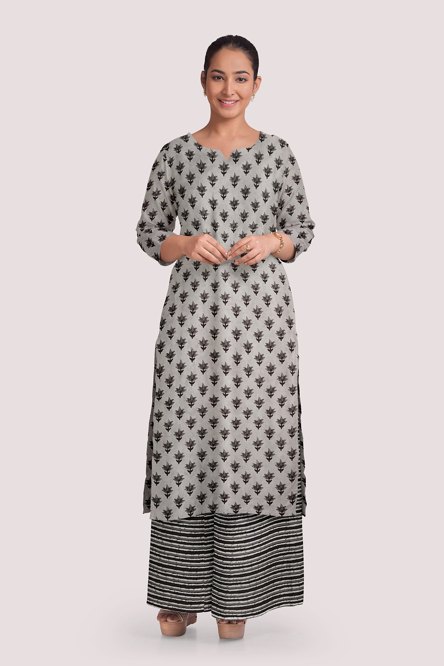 HANSIKA Blockprint Cotton Suit Fabric