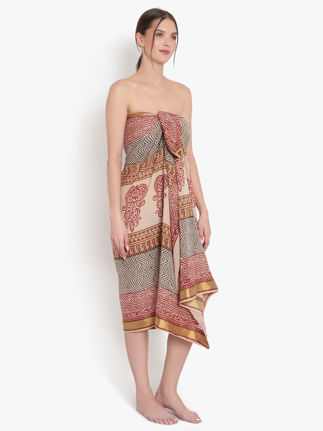 Vaagmi World Sarong With Zari Border