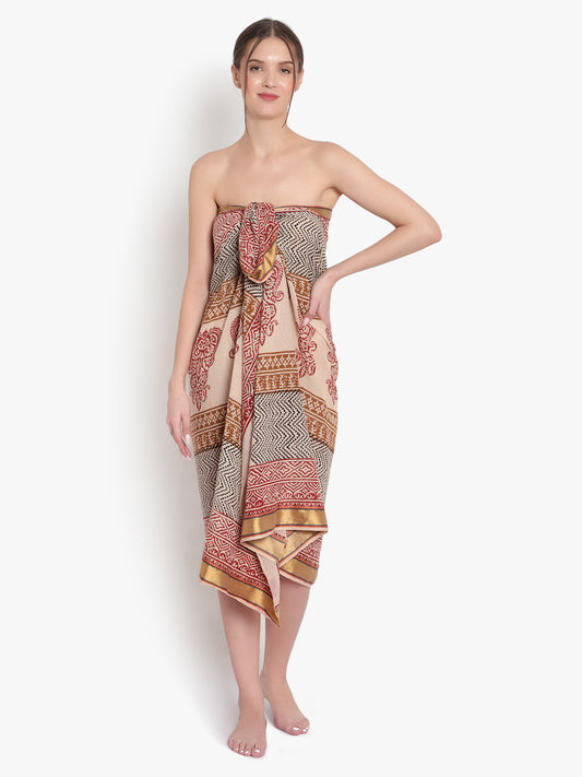 Vaagmi World Sarong With Zari Border