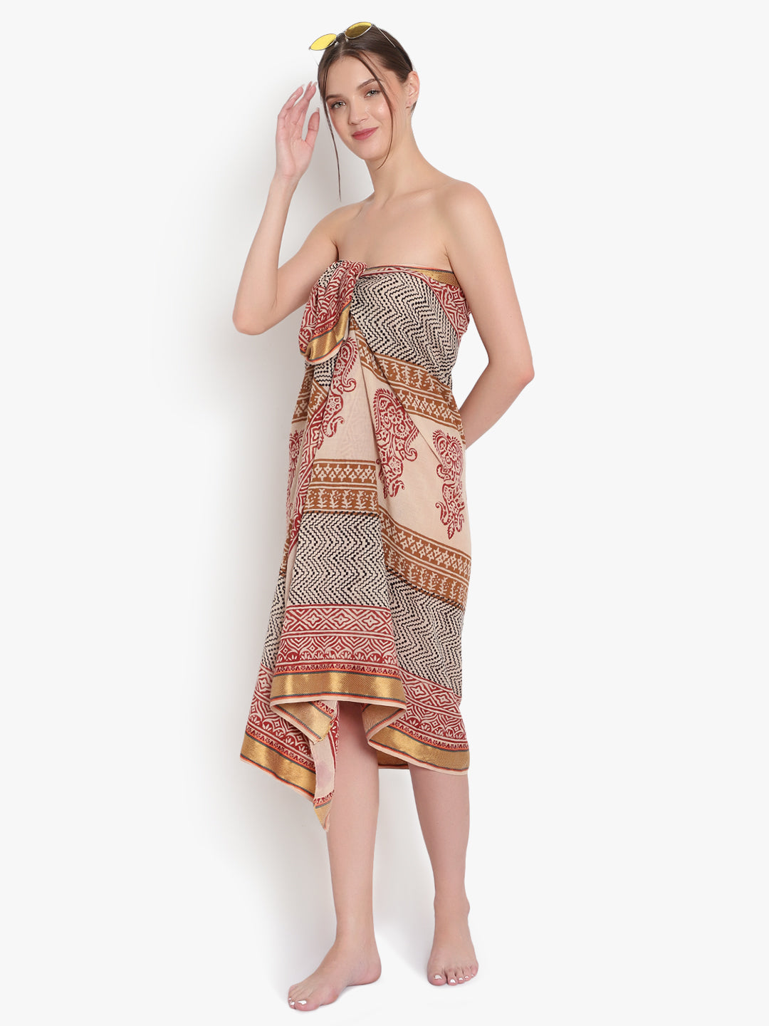 Vaagmi World Sarong With Zari Border