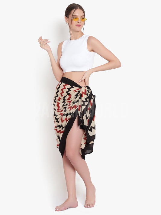 Narmada Wave Hand Blockprint Sarong