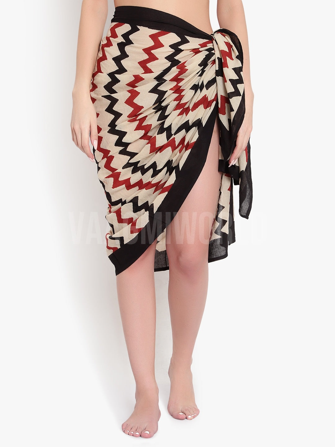 Narmada Wave Hand Blockprint Sarong