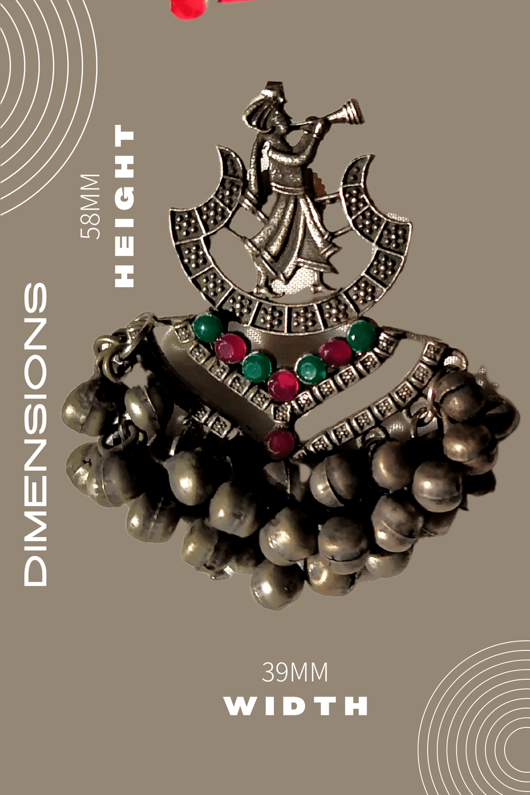 Idika Silver Oxidized Jhumka