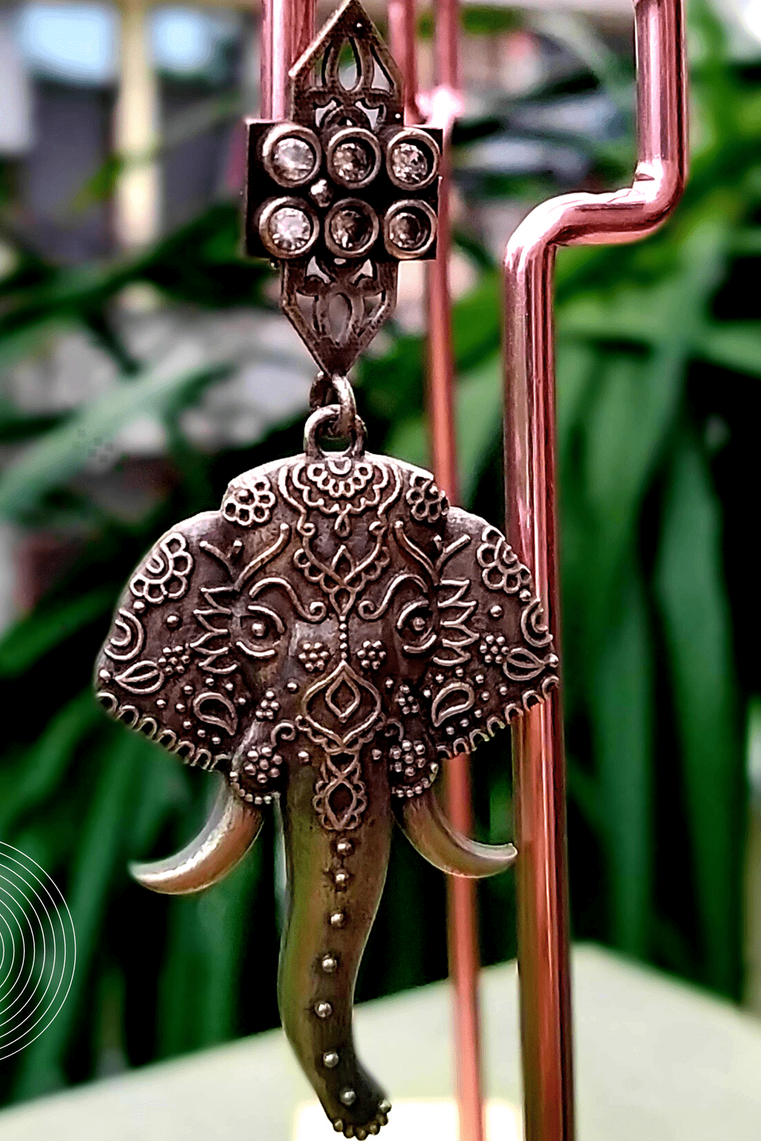 Vinayak Silver Oxidized Jhumka