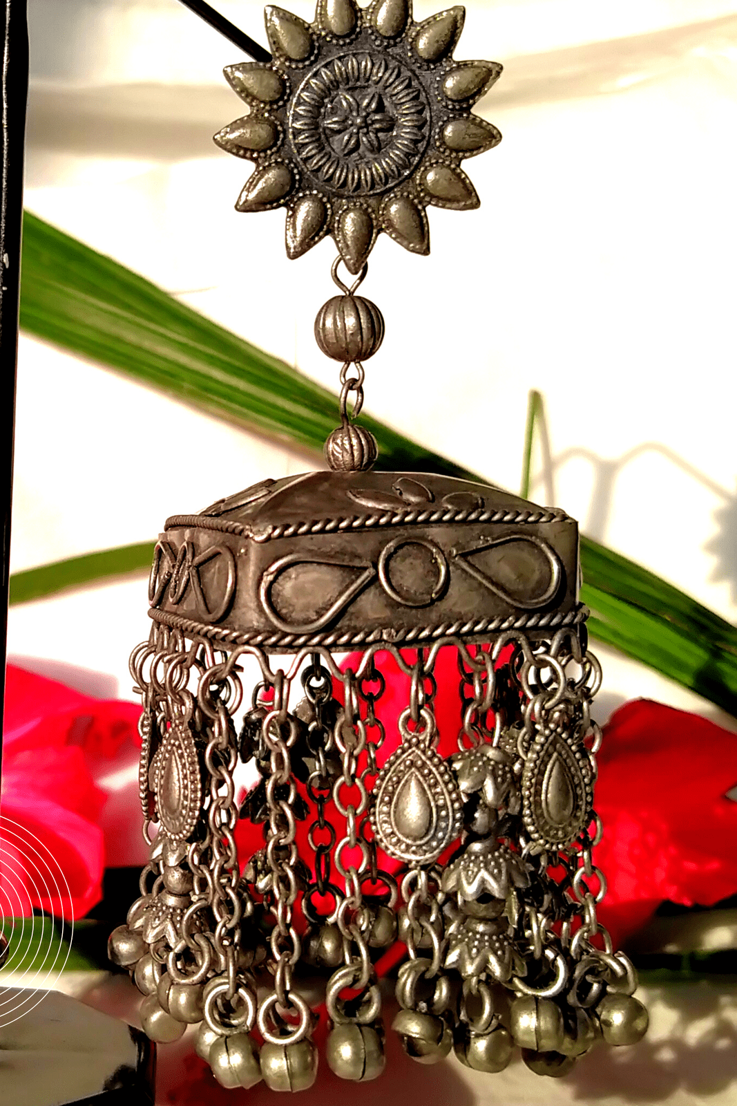 Saadhvi Silver Oxidized Jhumka