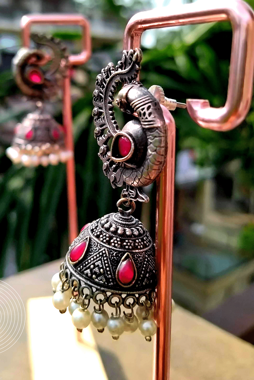 Bandita Silver Oxidized Jhumka