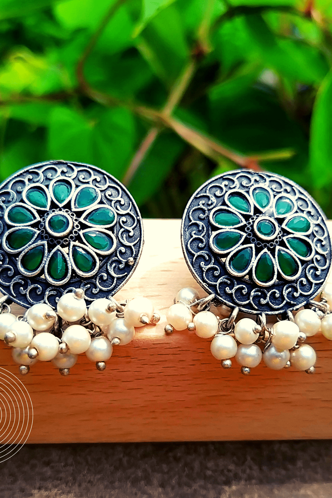 CHAITRA Silver Oxidized Stud