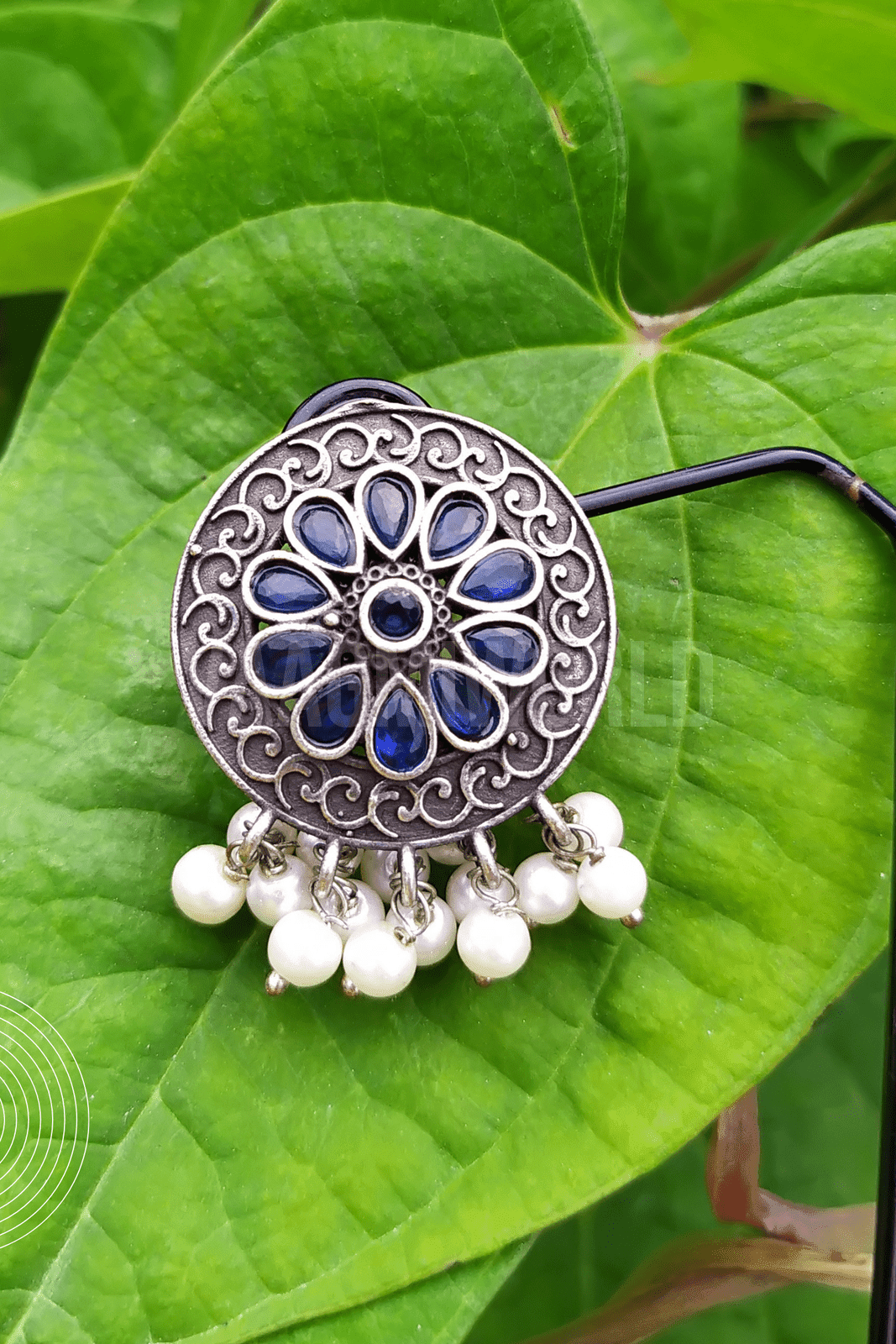 CHAITRAVI Silver Oxidized Stud