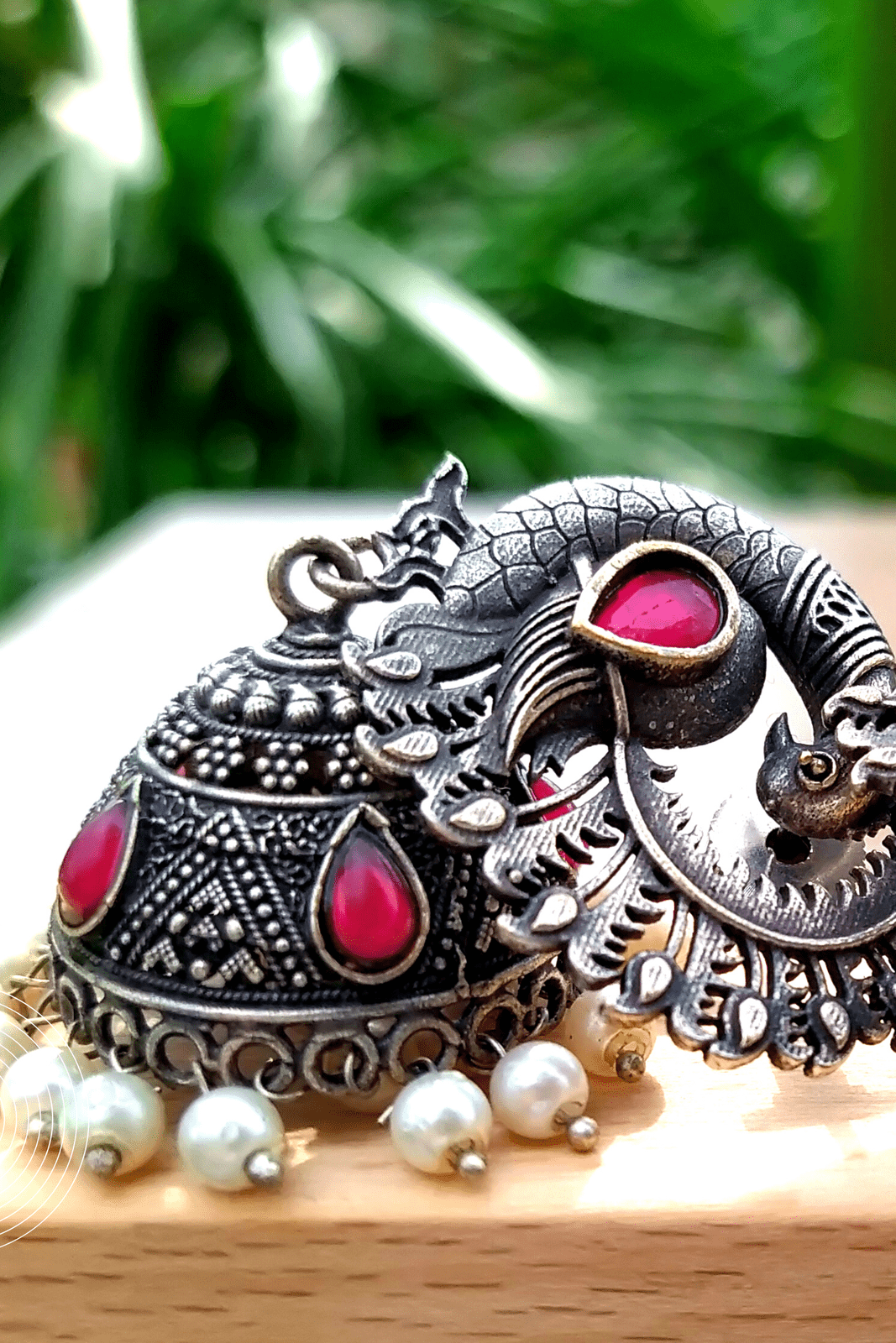 Bandita Silver Oxidized Jhumka